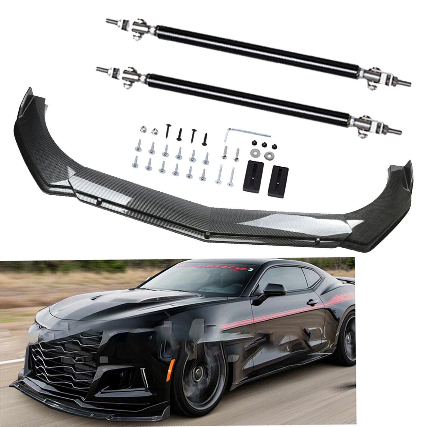 Gloss Black Rear Trunk Wing Spoiler Kit For Chevy Camaro 2016-2024 ZL1 1LE Style