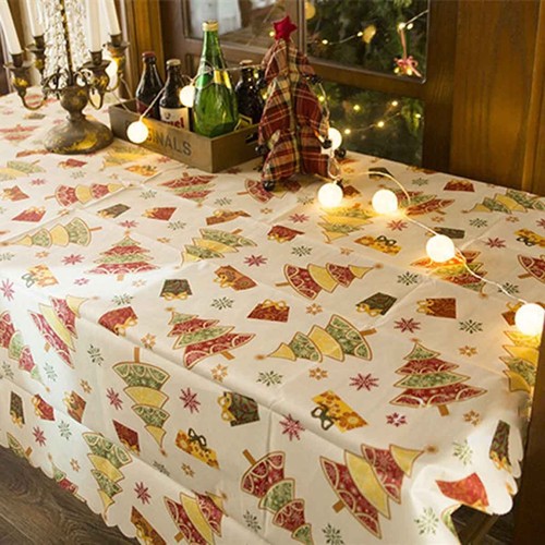 Christmas Tablecloth Table Rectangle Printed Fabric Cover Xmas Party Decoration - Picture 12 of 14