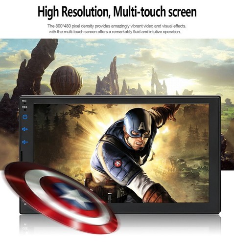 Radio de automóvil estéreo de 7"" 2 DIN pantalla táctil MP5 enlace espejo reproductor Bluetooth + cámara - Imagen 2 de 11