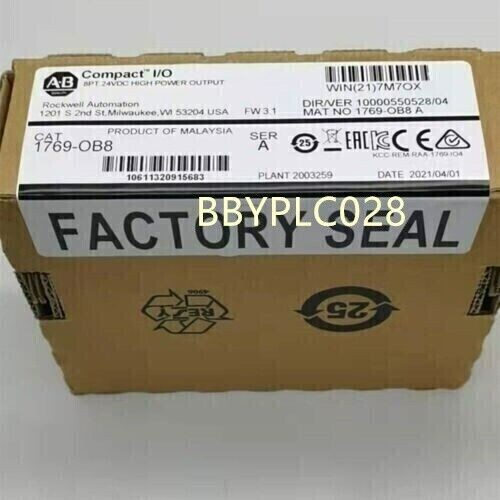 New Factory Sealed AB 1769-OB8 SER A CompactLogix 8 Pt 24VDC High Power Output