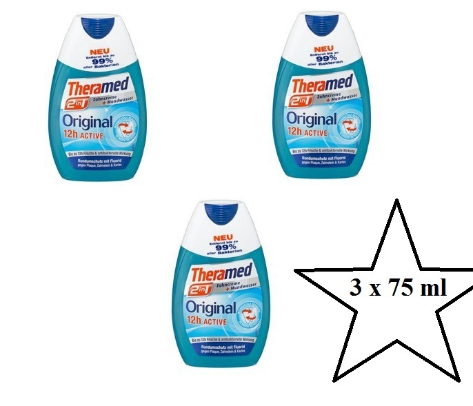 3 x 75 ml THERAMED 2 in 1 Original Toothpaste Gel New from Germany | eBay