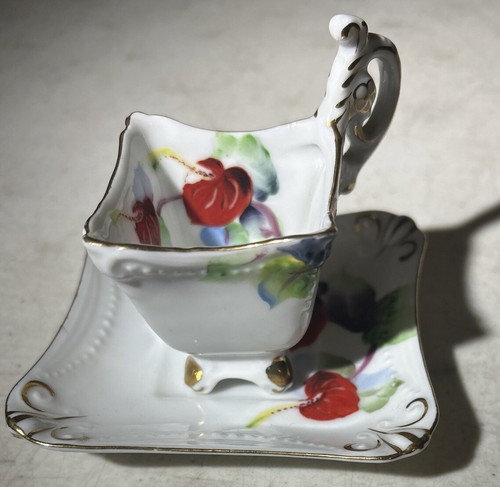 2 Sets Of RARE Vintage - Rossetti Japan Spring MINIATURE FLORAL Cups & Saucers - Picture 3 of 14