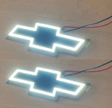 Pair of LED Front & Rear Black Textured Emblem Bowtie Fits Impala Monte Carlo