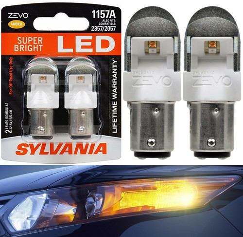 Sylvania ZEVO LED Light 1157 Amber Orange Two Bulbs Rear Turn Signal Replace EO - Picture 1 of 12