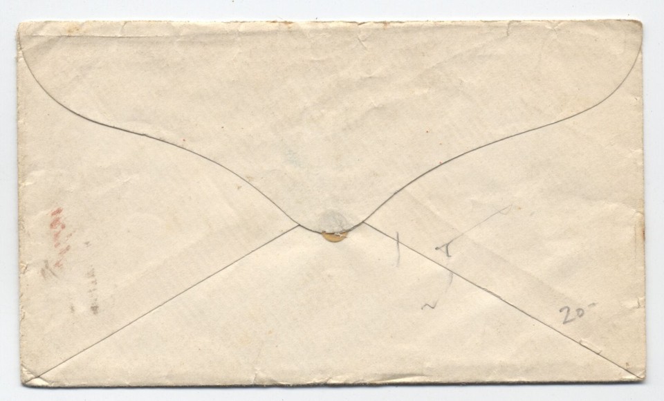 1850s Albany NY to Chatham NJ forwarded stampless manuscript postmark ...