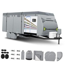 Travel Trailer RV Cover 16-18ft, Heavy Duty 7 Fits 16-18FT Travel Trailer Cover