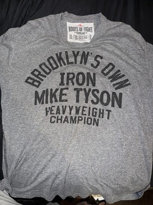 Roots of Fight Mike Tyson Heavyweight Champion Shirt Gray/Black XL