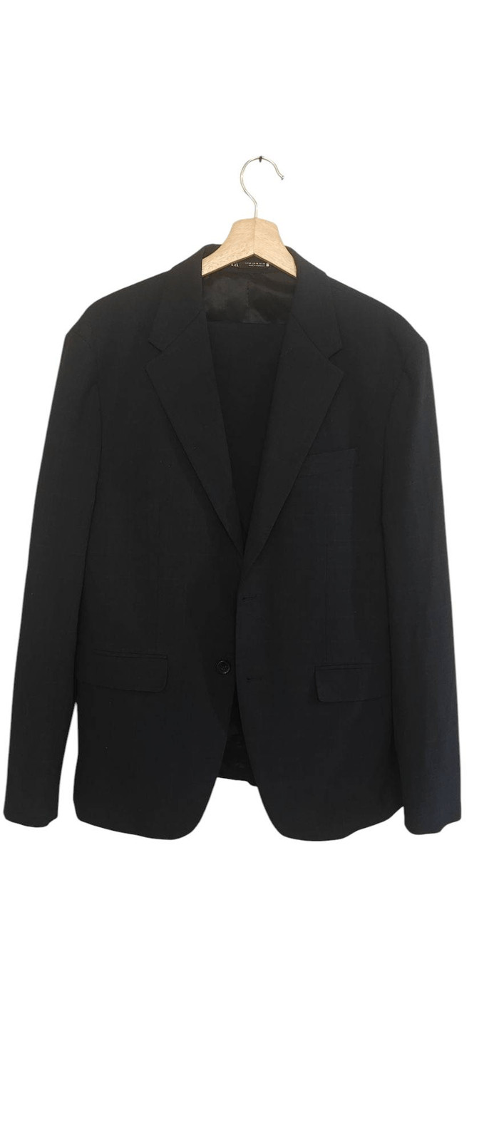 Zara Man Men's Navy Plaid Wool Suit Size 40 Regular image 3