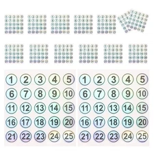 15 Sheets Numbered Bottle Stickers Self Adhesive Numbers for Tracking Items
