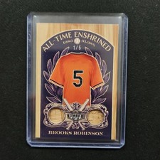 Brooks Robinson 2025 Leaf Lumber All-Time Enshrined Dual Game Used Bat 1/5 AE-5