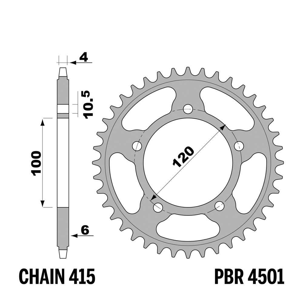 Pignon arrière PBR pas 415 43 De pour APRILIA RS SPORT PRO Mod.415 125 2006-2010