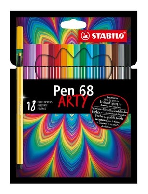 STABILO  ARTY FILZSTIFTE PEN 68 KARTONETUI 18 STÜCK NEU OVP