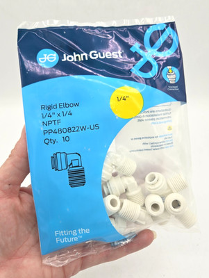 *10/Bag* Speedfit PP480822W  1/4 x 1/4 NPTF Rigid Elbow John Guest MANY AVAIL