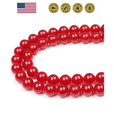 Natural Red Jade Round Loose Beads for Jewelry Making DIY Bracelet Necklace 4mm