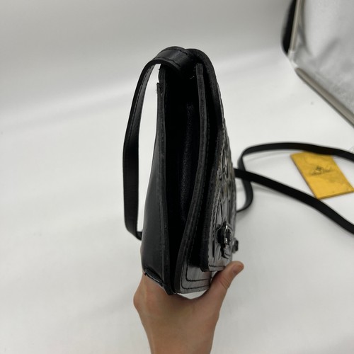 Patricia Nash Monta Leather Crossbody Clutch Black Small Size Purse - Picture 8 of 20