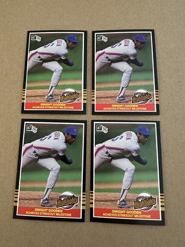 4 1985 Donruss Highlights #33 Dwight Gooden Rookies New York Mets NMT MINT LOT