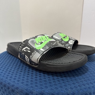 Nike Benassi JDI Mens Slides 10 Black Grey Green Dadcore Normcore Grandpacore