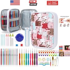 Crochet Hooks Kit with Case, 85-Piece Crochet Hooks Set, Ergonomic Crochet Ho...