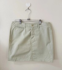 Polo Ralph Lauren Vintage Cotton Skirt Woven Fabric Size 12 Light Green Soft
