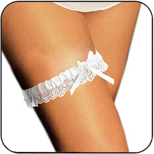 Bride Wedding Garter White Lace Floral Garters Bowknot Stretch Leg Garter Set Br