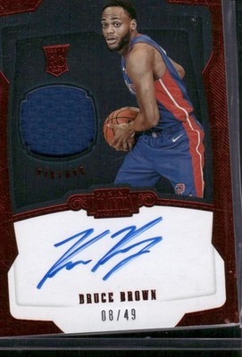 BRUCE BROWN 2018-19 Panini Dominion Rookie Red Jersey Relic Auto #D /49