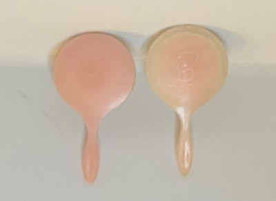 Lot of Two Vintage 1960s Mattel Barbie Doll Handheld Mirrors Minogram B Pink