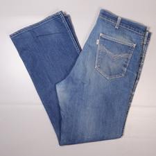 Vintage Levis for Men Flared Blue Jeans White Tab Made in USA Fading 34 X 30