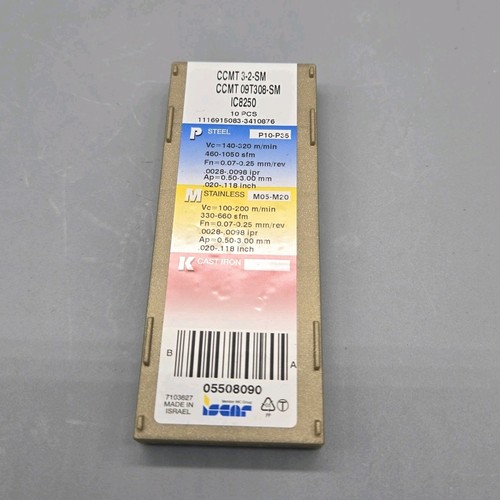 ISCAR CCMT 3-2-SM / CCMT 09T308-SM / IC8250 Hartmetalleinsätze 10 Stück - Bild 3 von 3