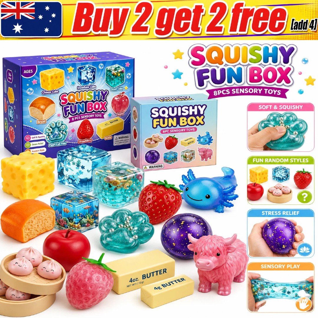 8PCS Set Mystery Squi-shy Box Malt Sugar Stress Relief Fidget Toys