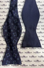 Rare Brooks Brothers 2 Sided Navy Self Tie Adjustable Bow Tie Silk NEW