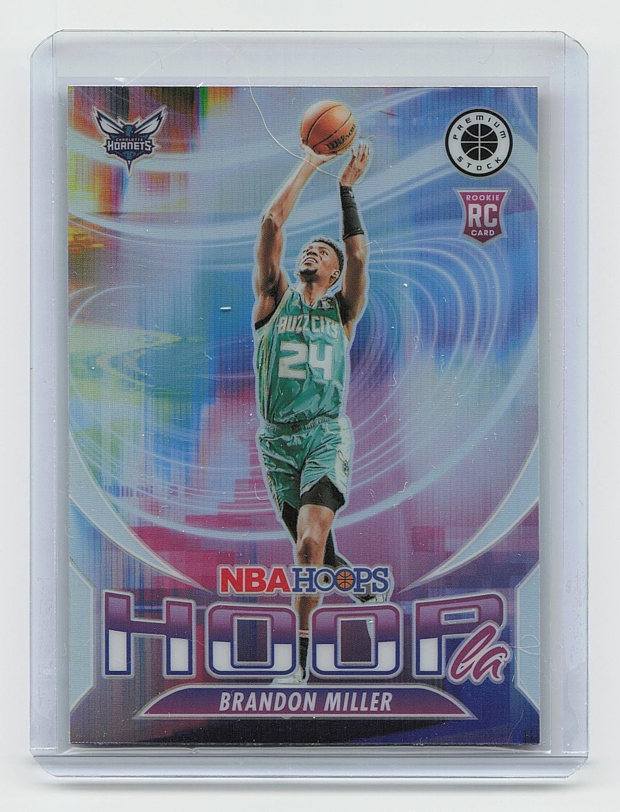 2023-24 Hoops Premium Stock #3 Brandon Miller Hoopla Silver Prizm Rookie
