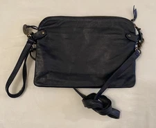 Wanderers Travel Co. Dark Blue Leather VENETIAN GRANDE PASSPORT CROSSBODY Purse