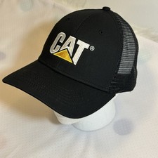 Caterpillar Hat Snap Back Trucker Mesh Cap Cat Logo Workwear Black Official Lic.