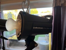 3 Elinchrome D-Lite 4 it  Studio Flash Heads complete with Soft Boxes & Tri-Pods