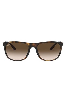 New Ray-Ban Men 58mm Square Sunglasses Authentic Havana