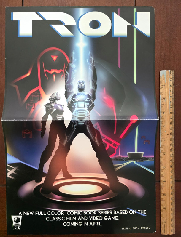 TRON SLG DISNEY COMICS 2006 DOUBLE-SIDED PROMOTIONAL POSTER FOLDED WALKER JONES