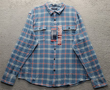 Lucky Brand Flannel Shirt Mens XL Multi Plaid Classic Fit Detailed Chest Pockets