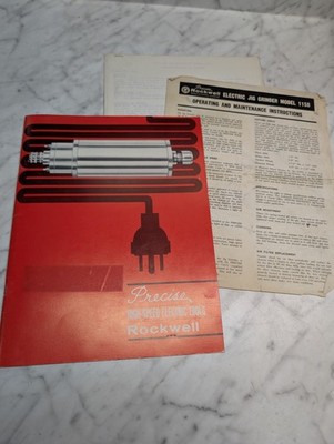 ROCKWELL PRECISE ELECTRIC JIG GRINDER MODEL 1158 OPERATING INSTRUCTIONS