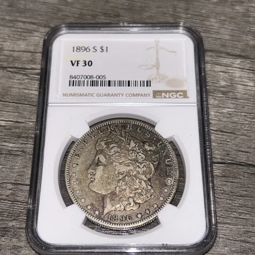 1896 S Morgan Dollar VF 30 NGC Silver $1 US Coin BEAUTY 
