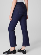 Spanx Kick Flare Jeans Size Large Pull On High Rise Stretch Dark Wash Shape