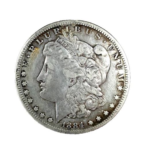 1884 S Morgan Dollar  F- Fine 90% Silver $1 US Coin # 2245