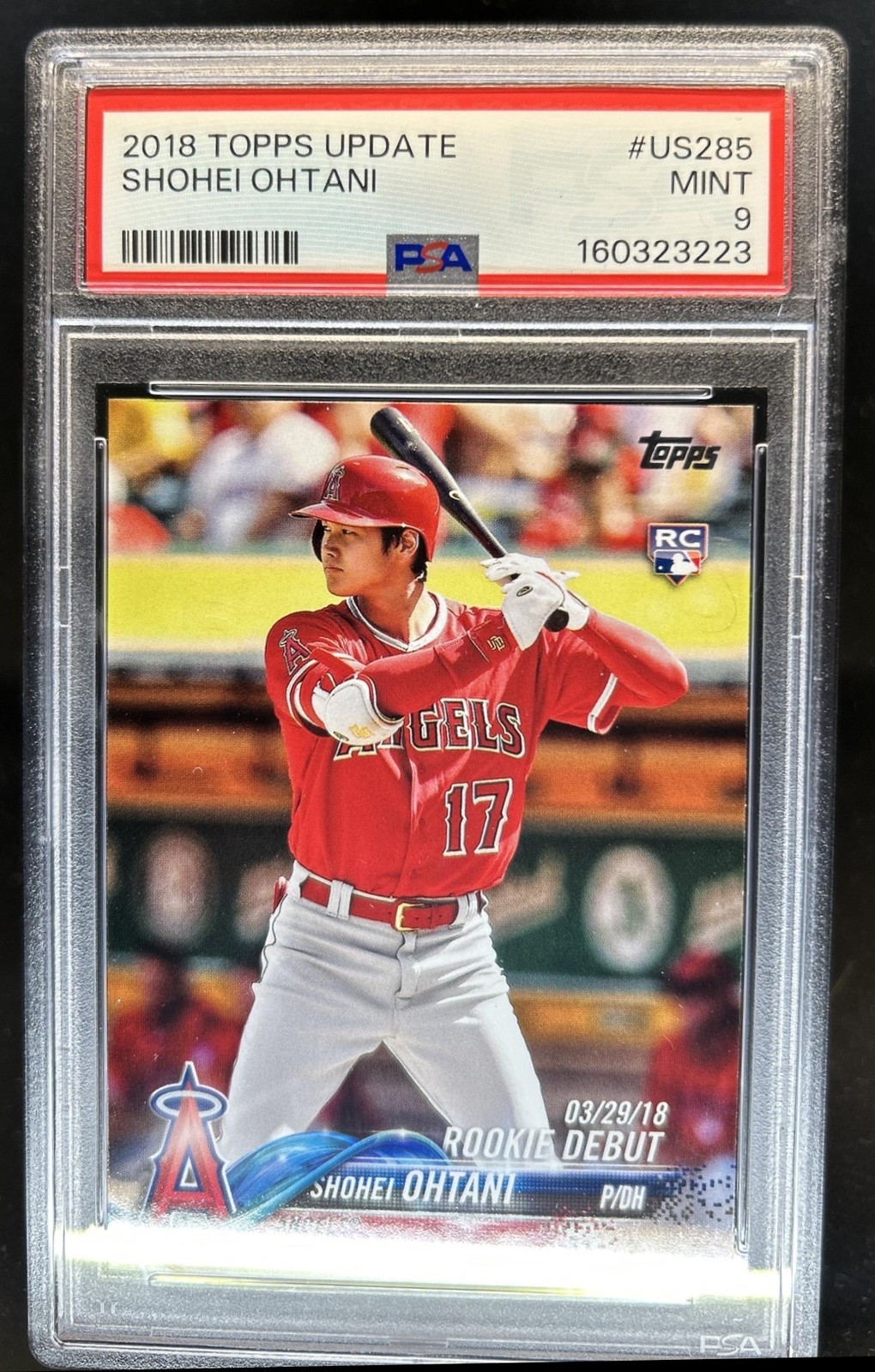 2018 Topps Update Shohei Ohtani RC Rookie #US285 Angels PSA 9