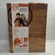 Master Chef Junior Cooking 9 Pc Essentials Set Tools Recipes Bowl Apron, Spoons