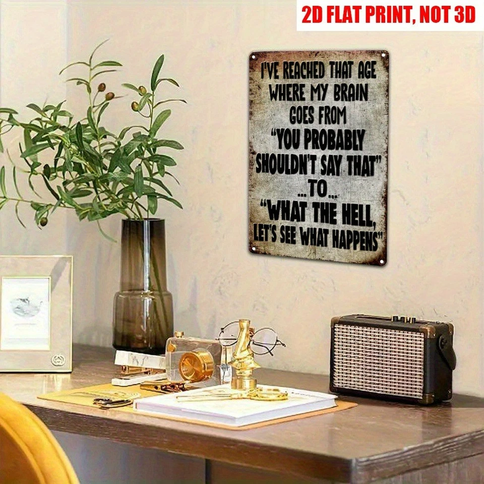 Retro Humor Metal Signs I'VE REACHED THAT AGE Tin Sign Inspired Sarcasm Wall Art - Image 4 of 4