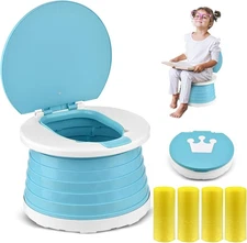 Portable Foldable Kids Potty Seat Training Toilet for Toddler Babys Boys Girls