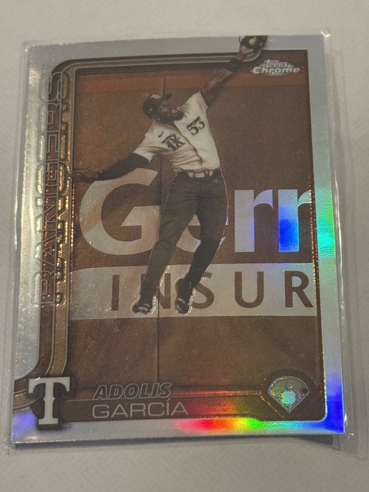 2025 Topps Chrome Adolis Garcia Negative SP Refractor #293 Rangers