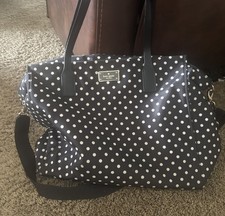 Kate Spade Diaper Bag Large Black W/ White Polka Dots Shoulder Strap With Pad
