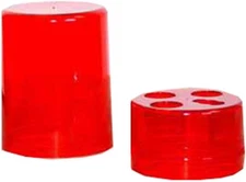 Red Round Plastic Storage Box for 4 Reloading Dies – Durable Compact Case