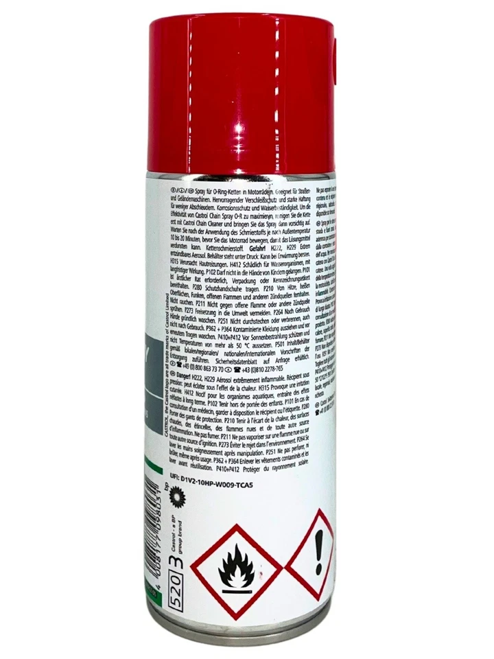 Castrol Chain Spray O-R 400ml Kettenspray Motorradketten O-Ring X-Ring 3x400 ML - Bild 3 von 4