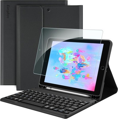 EasyAcc Tastatur Hülle iPad 6 2018 QWERTZ Bluetooth Stifthalter